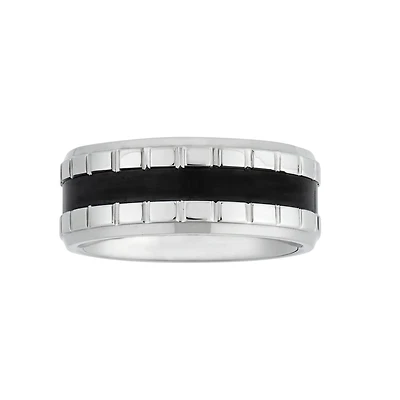Mens 9MM Stainless Steel Wedding Band