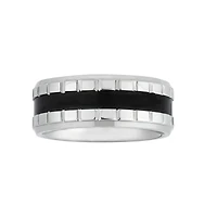 Mens 9MM Stainless Steel Wedding Band