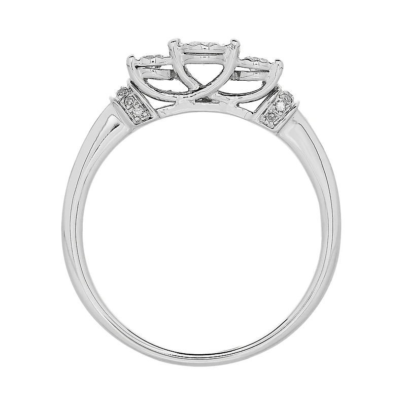 Womens 1/3 CT. T.W. Genuine White Diamond 10K Gold Engagement Ring