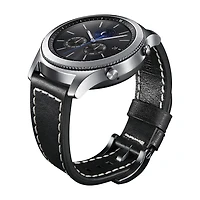 Samsung Galaxy 46mm Compatible Mens Black Leather Watch Band Gp-R765breeeaa