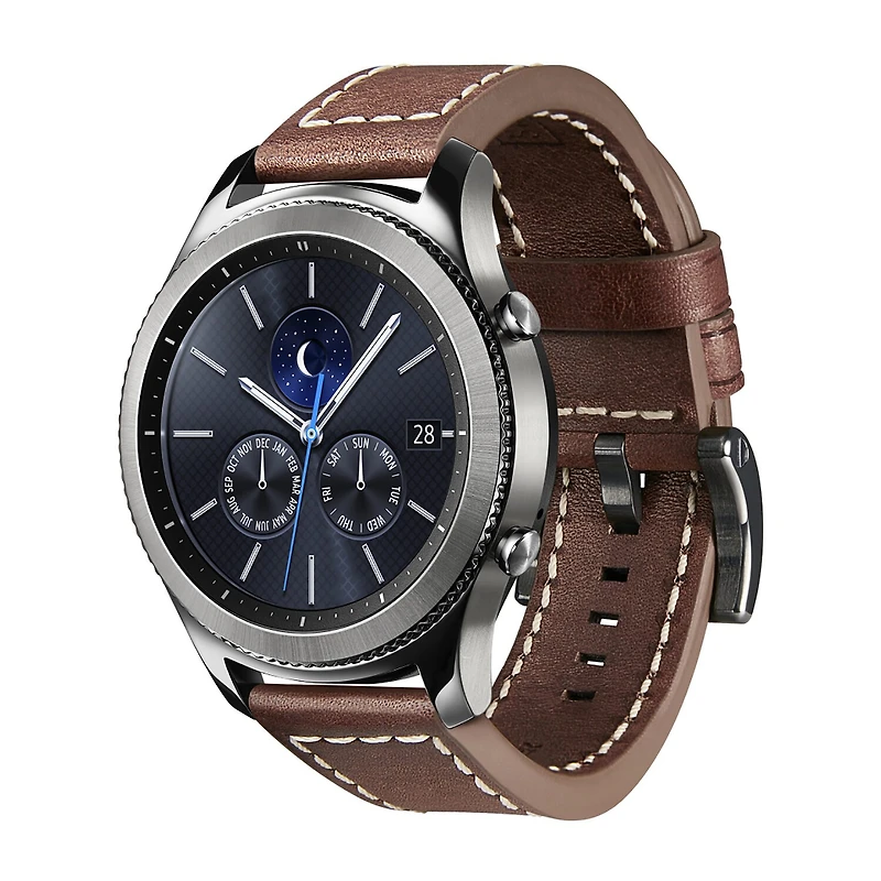 Samsung Galaxy 46mm Compatible Mens Brown Leather Watch Band Gp-R765breeeab