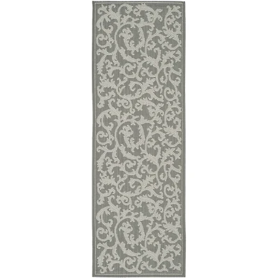 Safavieh Courtyard Collection Horatio Floral Indoor/Outdoor Runner Rug
