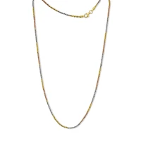 Made in Italy Womens 24K Gold Over Silver Sterling Silver 18 Inch Chain Necklace