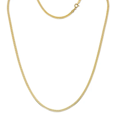 Made in Italy Womens 24K Gold Over Silver 20 Inch Herringbone Chain Necklace