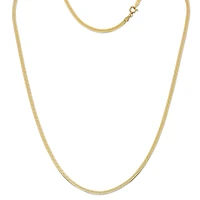 Made in Italy Womens 24K Gold Over Silver Inch Herringbone Chain Necklace