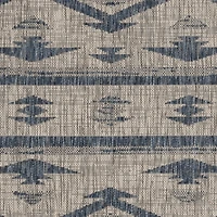 Safavieh Courtyard Collection Easton Geometric Indoor/Outdoor Round Area Rug