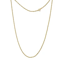 Made Italy Womens 24K Gold Over Silver Sterling 24 Inch Singapore Chain Necklace