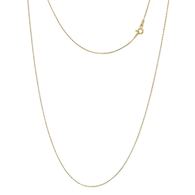 Made in Italy Womens 24K Gold Over Silver Sterling Silver 24 Inch Link Chain Necklace