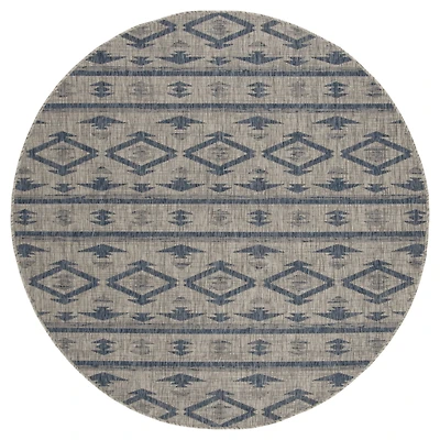 Safavieh Courtyard Collection Easton Geometric Indoor/Outdoor Round Area Rug