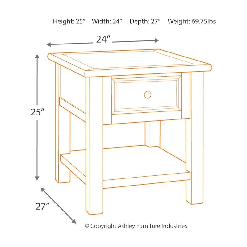 Signature Design by Ashley® Roanoke 1-Drawer Storage End Table
