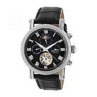Heritor Automatic Winston Mens Automatic Black Leather Strap Watch Herhr5202