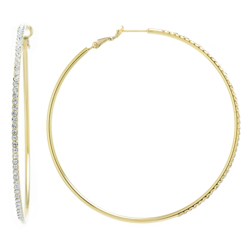 Silver Treasures Pure Silver Over Brass Hoop Earrings