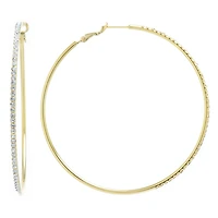 Silver Treasures Pure Silver Over Brass Hoop Earrings