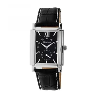 Heritor Automatic Frederick Mens Automatic Black Leather Strap Watch Herhr6102