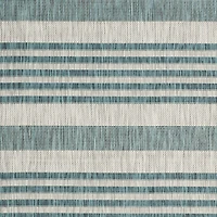 Safavieh Courtyard Collection Major Stripe Indoor/Outdoor Round Area Rug