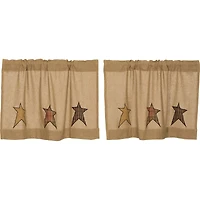 Stratton Burlap Applique Star 2-pc. Window Tier