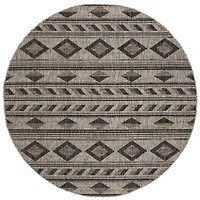 Safavieh Courtyard Collection Luana Geometric Indoor/Outdoor Round Area Rug