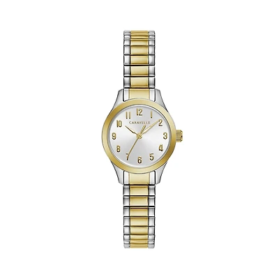 Caravelle Designed By Bulova Womens Two Tone Stainless Steel Bracelet Watch 45l177