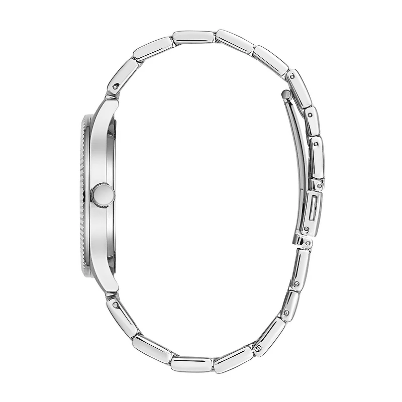 Caravelle Designed By Bulova Mens Silver Tone Stainless Steel Bracelet Watch 43b163