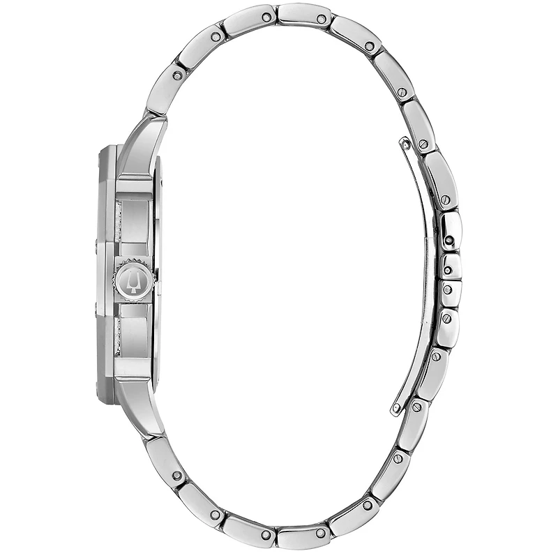 Bulova Octava Mens Silver Tone Stainless Steel Bracelet Watch 96c134