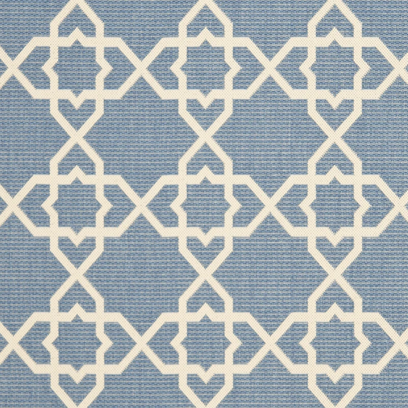 Safavieh Courtyard Collection Nicol Geometric Indoor/Outdoor Round Area Rug