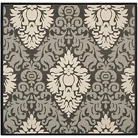 Safavieh Courtyard Collection Louise Damask Indoor/Outdoor Square Area Rug