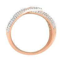 Womens 14MM 1/2 CT. T.W. Natural White Diamond 14K Rose Gold Over Silver Band