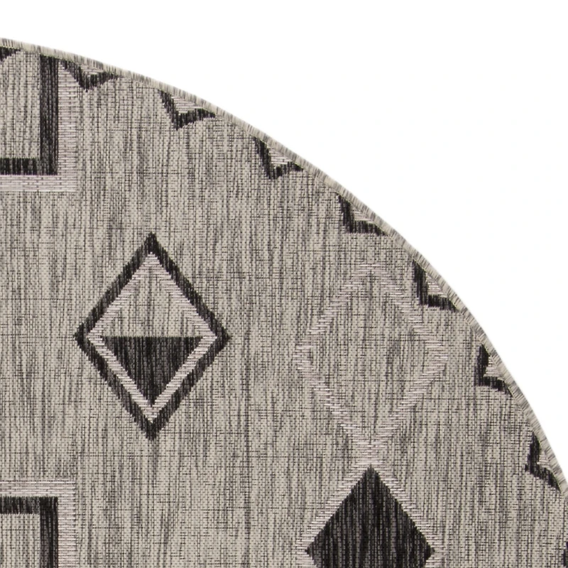 Safavieh Courtyard Collection Ambrose Geometric Indoor/Outdoor Round Area Rug