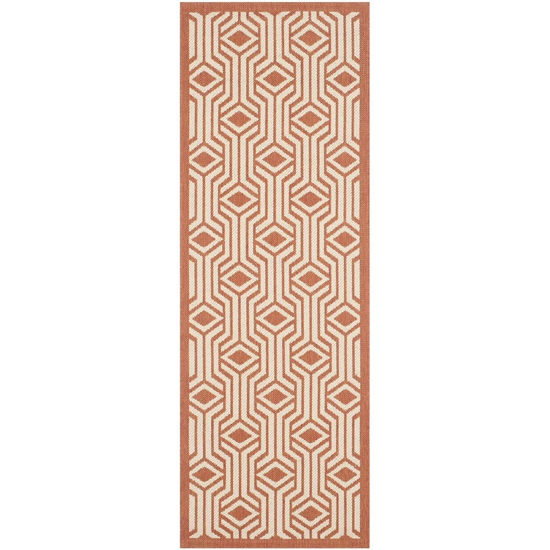 Safavieh Courtyard Collection Dorothy Geometric Indoor/Outdoor Runner Rug