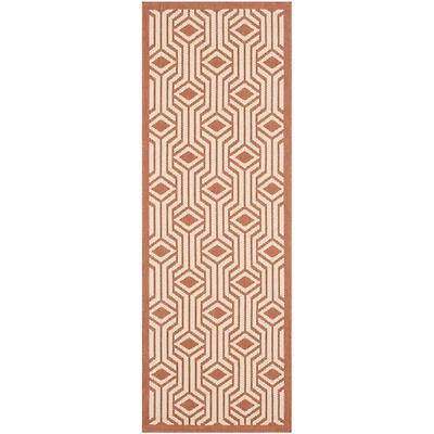 Safavieh Courtyard Collection Dorothy Geometric Indoor/Outdoor Runner Rug