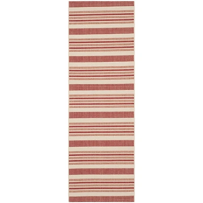Safavieh Courtyard Collection Ercan Stripe Indoor/Outdoor Runner Rug