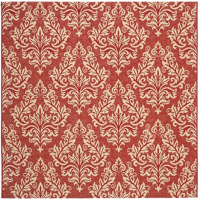 Safavieh Courtyard Collection Domhnall Floral Indoor/Outdoor Square Area Rug