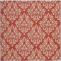 Safavieh Courtyard Collection Domhnall Floral Indoor/Outdoor Square Area Rug