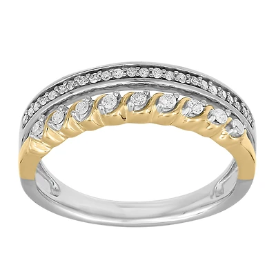 Womens 1/5 CT. Natural White Diamond 10K Gold Band