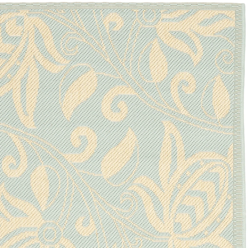 Safavieh Courtyard Collection Tarek Floral Indoor/Outdoor Round Area Rug