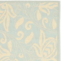 Safavieh Courtyard Collection Tarek Floral Indoor/Outdoor Round Area Rug