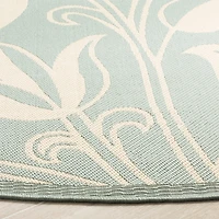 Safavieh Courtyard Collection Tarek Floral Indoor/Outdoor Round Area Rug