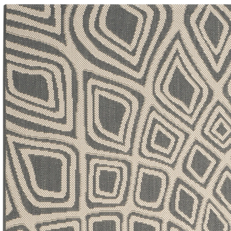 Safavieh Courtyard Collection Jacinth Geometric Indoor/Outdoor Round Area Rug