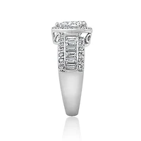 DiamonArt® Womens White Cubic Zirconia Sterling Silver Engagement Ring