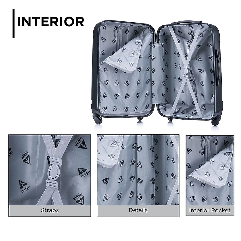 InUSA Pilot Inch Hardside Lightweight Checked Spinner Luggage