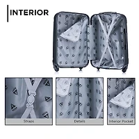 InUSA Pilot 28 Inch Hardside LIGHTWEIGHT Checked Spinner Luggage