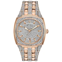 Bulova Phantom Mens Two Tone Stainless Steel Bracelet Watch 98b324