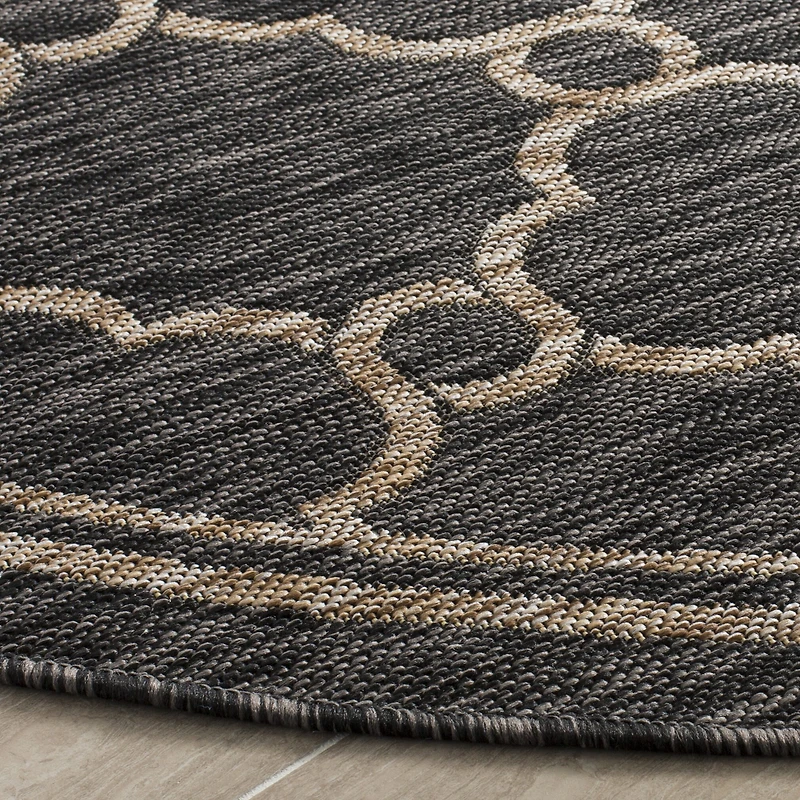 Safavieh Courtyard Collection Ian Geometric Indoor/Outdoor Round Area Rug