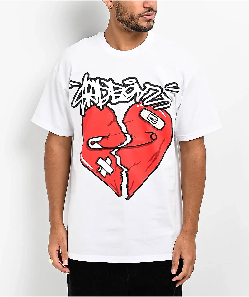 $AD BOYZ by Junior H Broken Heart White T-Shirt