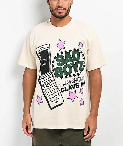 $AD BOYZ  by Junior H Clave Ali Cream T-Shirt