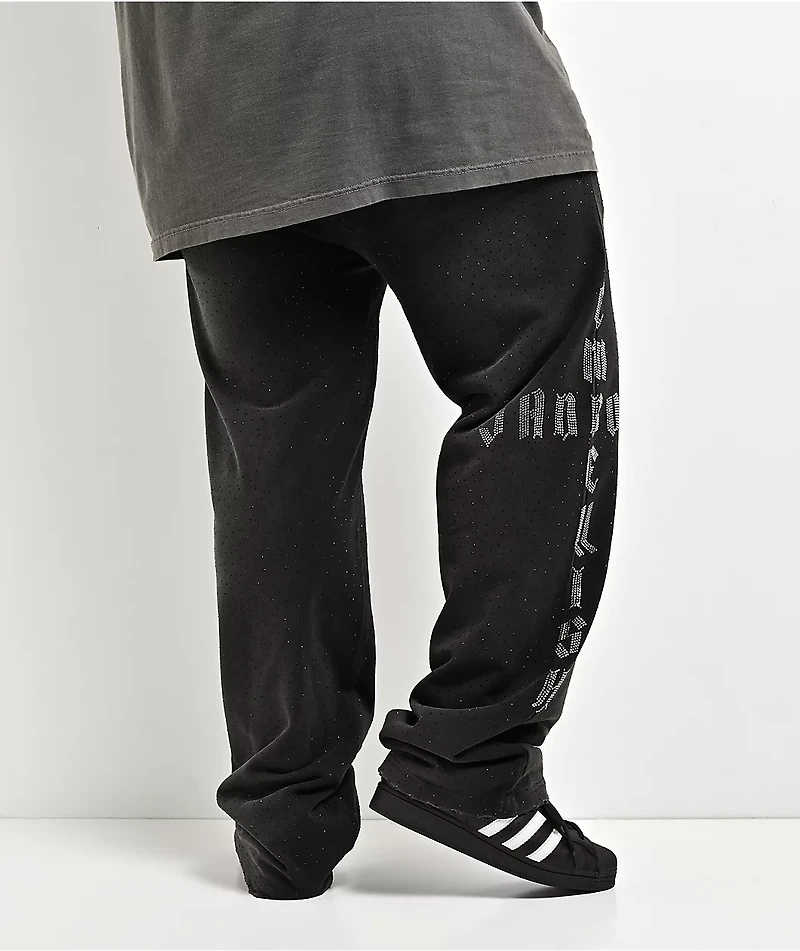 $AD BOYZ x Embellish Buss Down Black Wash Sweatpants