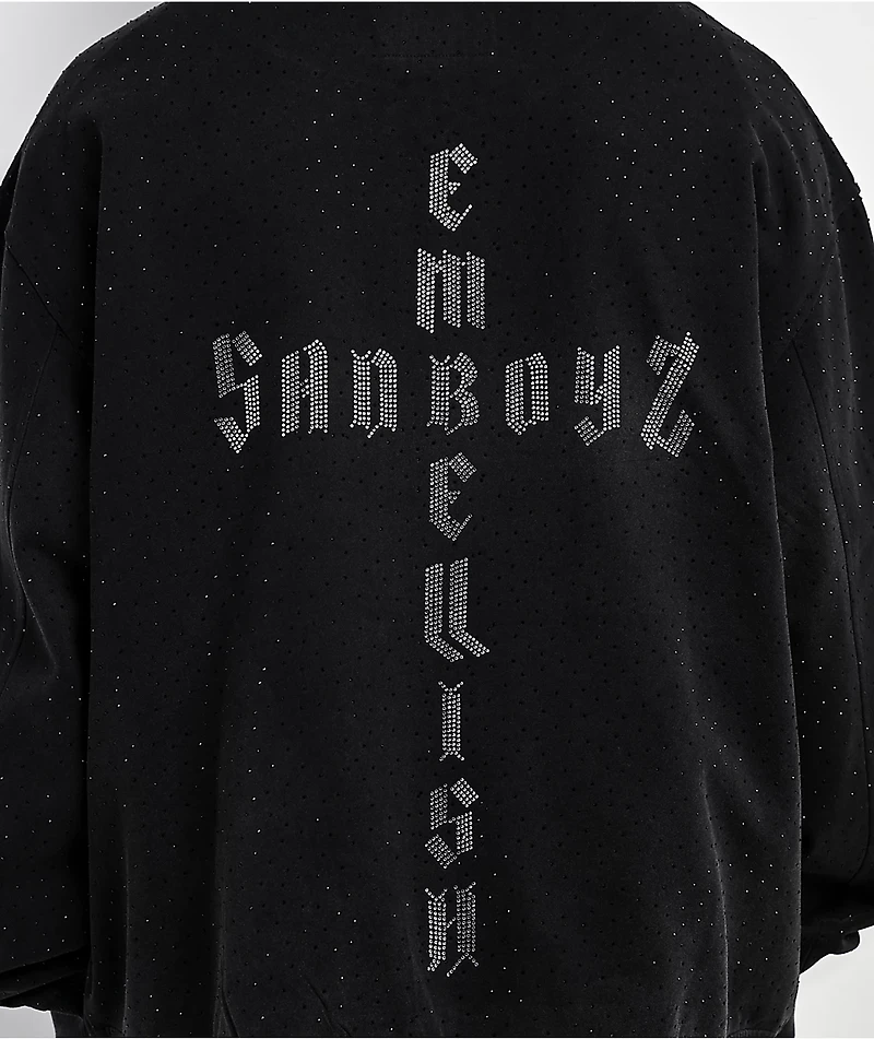 $AD BOYZ x Embellish Buss Down Black Wash Zip Hoodie