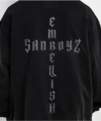 $AD BOYZ  x Embellish Buss Down Black Wash Zip Hoodie