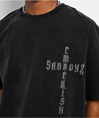 $AD BOYZ  x Embellish Cross Black Wash T-Shirt