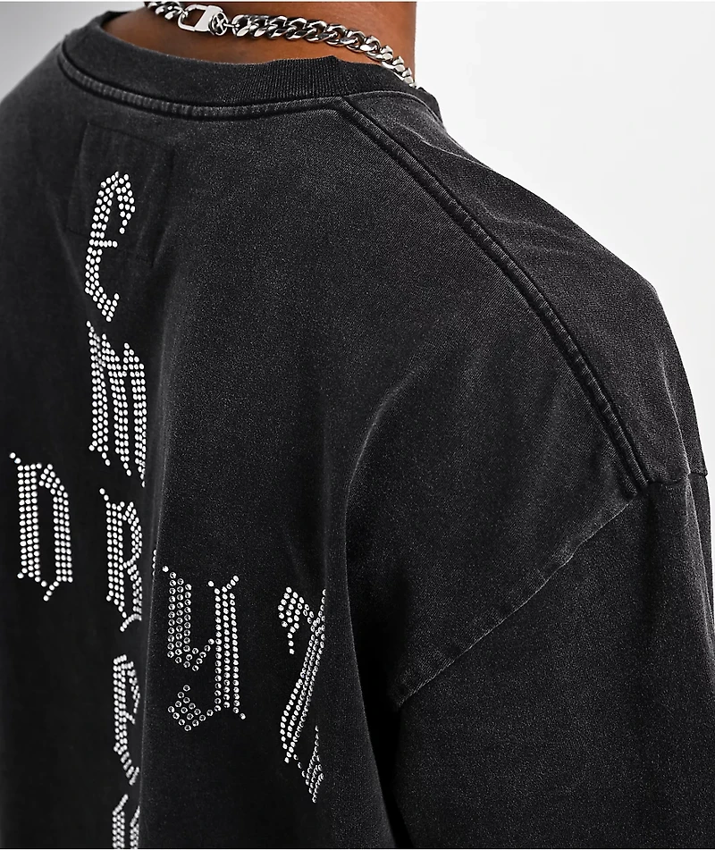 $AD BOYZ x Embellish Cross Black Wash T-Shirt